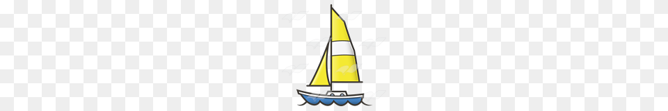 Abeka Clip Art Sailboat With Yellow Sail, Boat, Transportation, Vehicle, Yacht Png Image