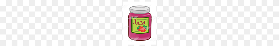 Abeka Clip Art Strawberry Jam Jar With Label, Food, Ketchup Png Image
