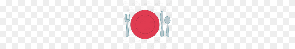 Abeka Clip Art Table Setting With Red Plate, Cutlery, Fork, Spoon Free Png Download
