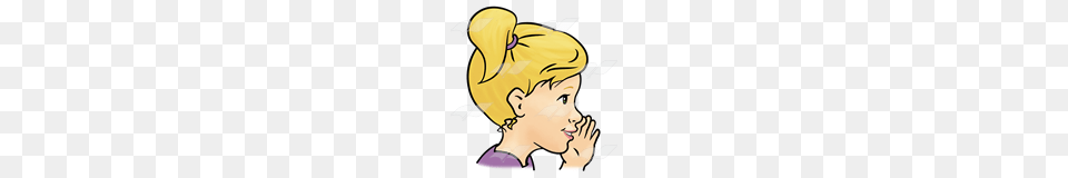 Abeka Clip Art Talking Girl, Person, Clothing, Hat, Face Png