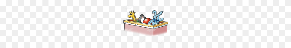Abeka Clip Art Toy Box With Rabbit Giraffe Penguin And Ball, Bulldozer, Machine Free Png