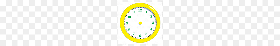 Abeka Clip Art Yellow Clock Without Hands Has Green Numbers, Analog Clock, Disk Png