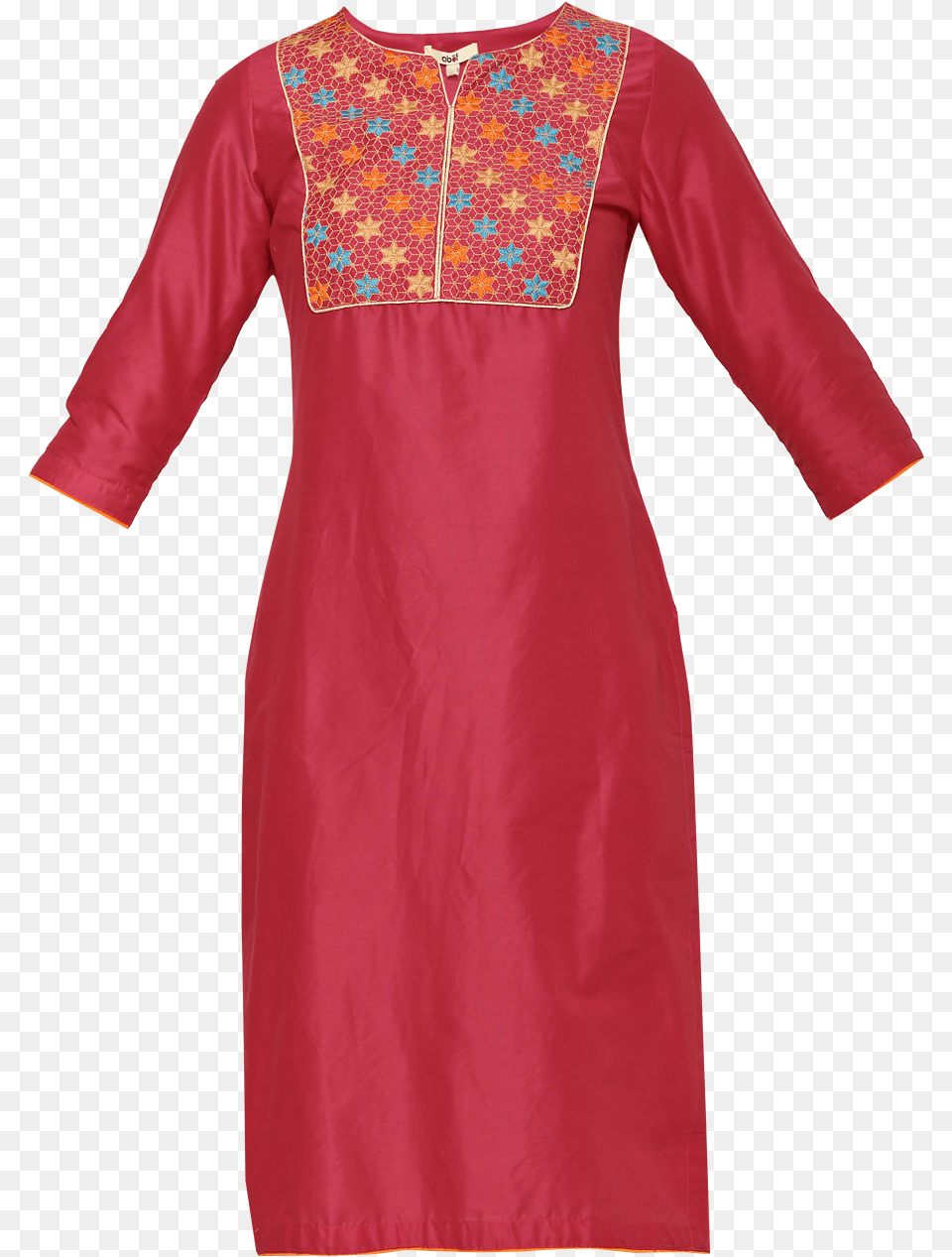 Abof Ethnic Pink Embroidered Regular Fit Kurta Dress, Blouse, Clothing, Pattern, Adult Png