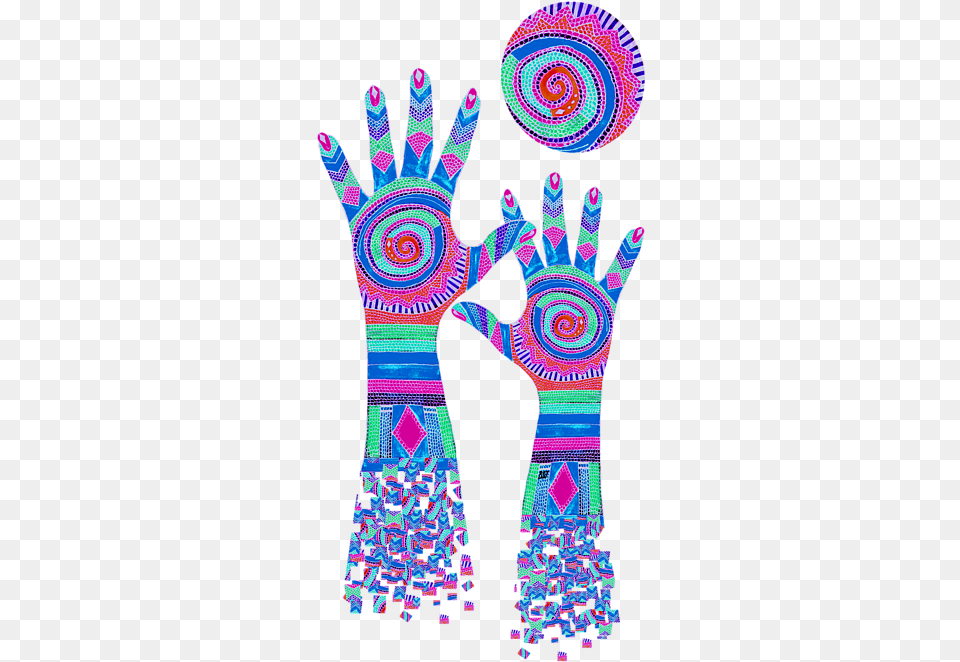 Aboriginal Hands Pastel Transparent Background Greeting Card Aboriginal Art No Background, Clothing, Glove, Person Free Png Download