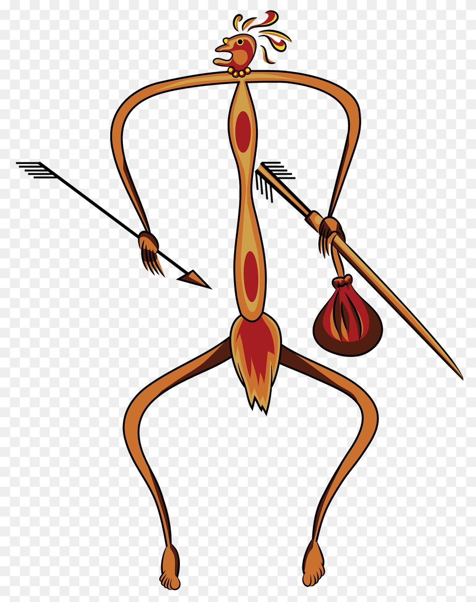 Aboriginal Rock Art Hunter Clipart, Weapon, Bow Png