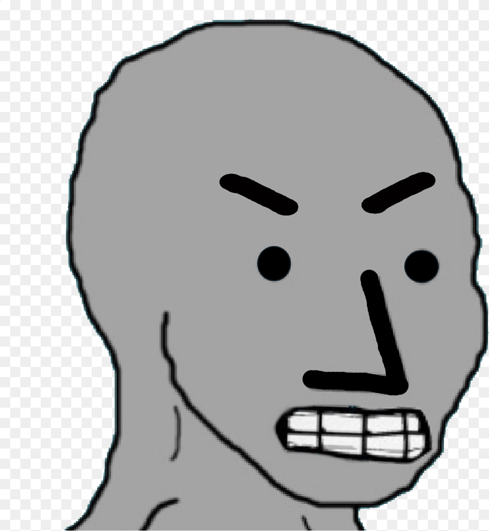 About Angry Npc Wojak, Art, Stencil, Person, Drawing Free Transparent Png