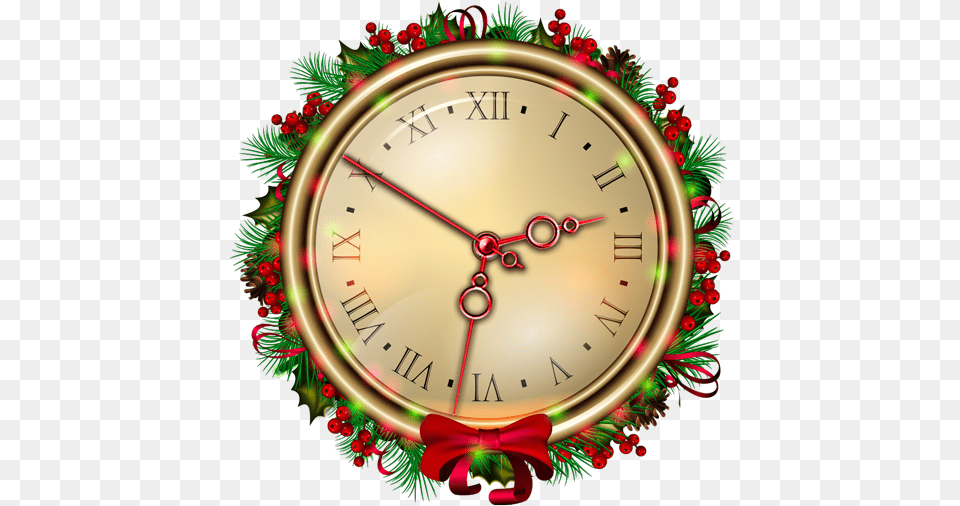 About Happy Christmas Clock Live Wallpaper Google Play Christmas Clock Logo, Analog Clock Free Transparent Png