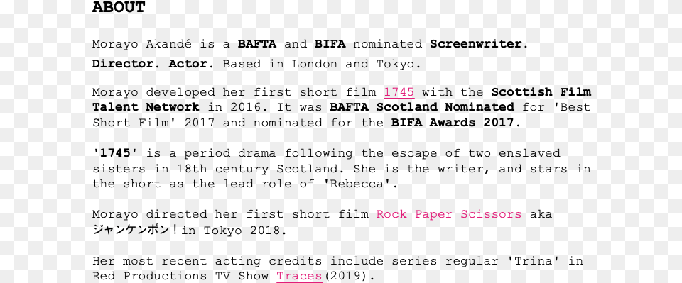 About Morayo Akand Is A Bafta And Bifa Nominated Screenwriter Way Of Writing Email, Text Free Png