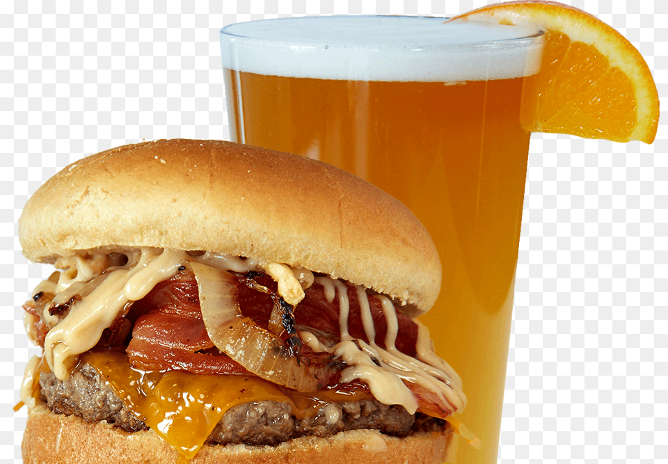 About Mr Brews Gourmet Craft Burgers Craft Beer Cheeseburger And Beer, Burger, Food, Glass, Alcohol Png