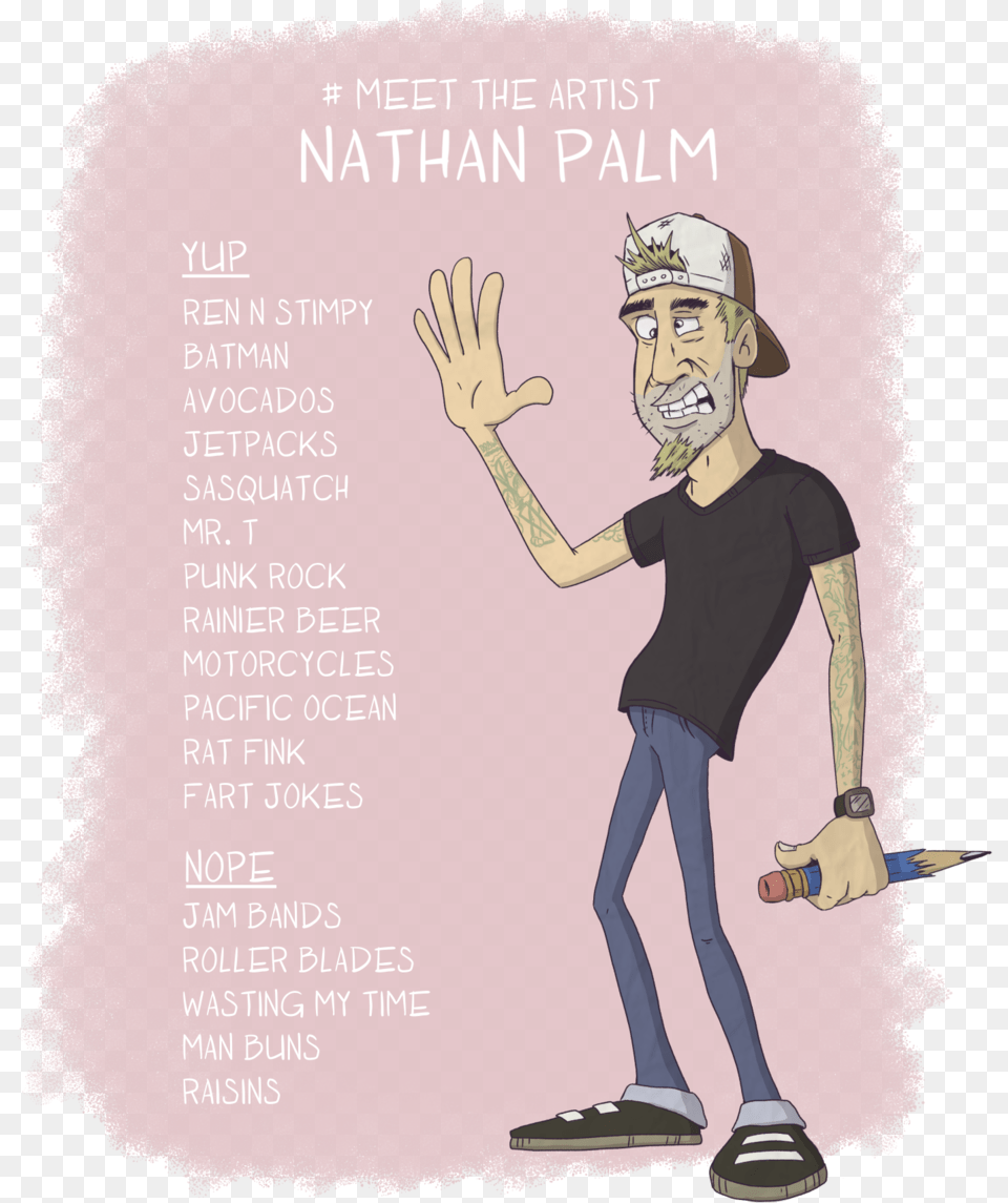 About Nathan Palm Illustration, Person, Book, Comics, Publication Png Image