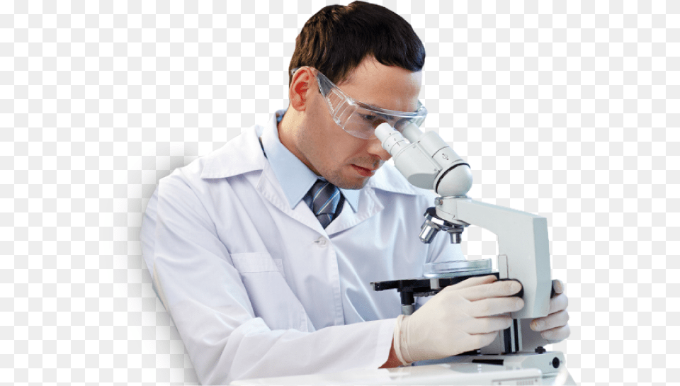 About The Register Microscope And Person, Adult, Clothing, Coat, Man Free Png Download