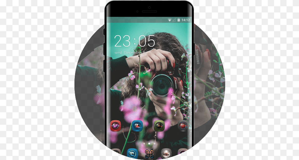 About Theme For Fancy Camera Stylish Wallpaper Google Play Mirrorless Camera, Photography, Electronics, Mobile Phone, Person Free Png
