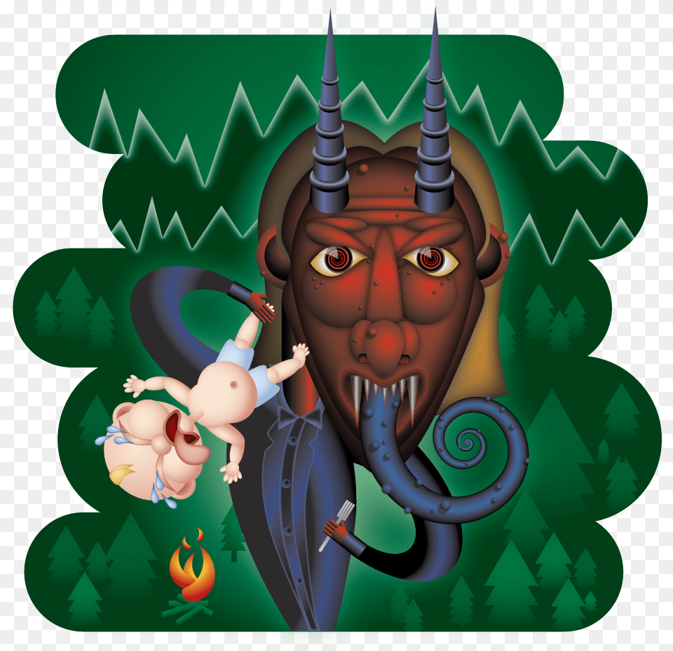 About Time For Krampus Cartoon, Baby, Person Free Png Download