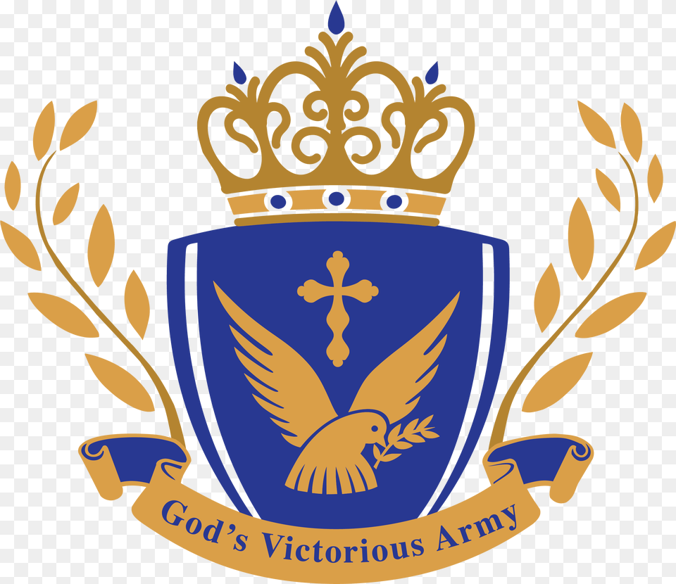 About Us Gods Victorious Army Prince Crown With The Name, Emblem, Symbol, Logo, Animal Free Png