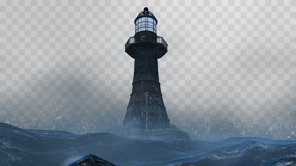 Above Is A Look At Particles To Act As The Ocean Spray Lighthouse, Architecture, Building, Tower, Beacon Free Png Download