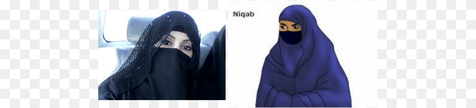 Above Is A Niqab Niqab Is A Scarf That Muslim Women Hijab With Niqab, Clothing, Hoodie, Knitwear, Sweater Png
