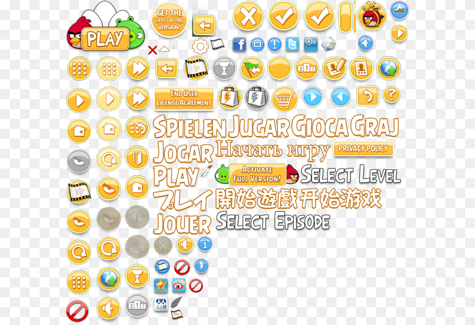 Abpc Button Sheet Angry Birds Birds Sprites, Text, Blackboard Png