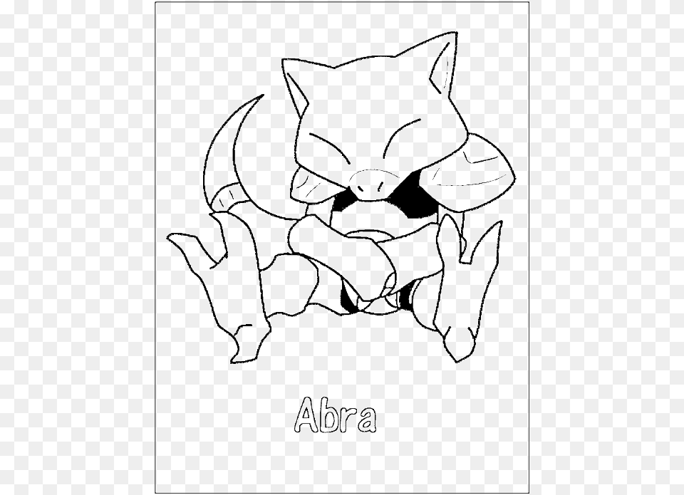 Abra Pokemon Coloring, Stencil, Art, Accessories Free Transparent Png