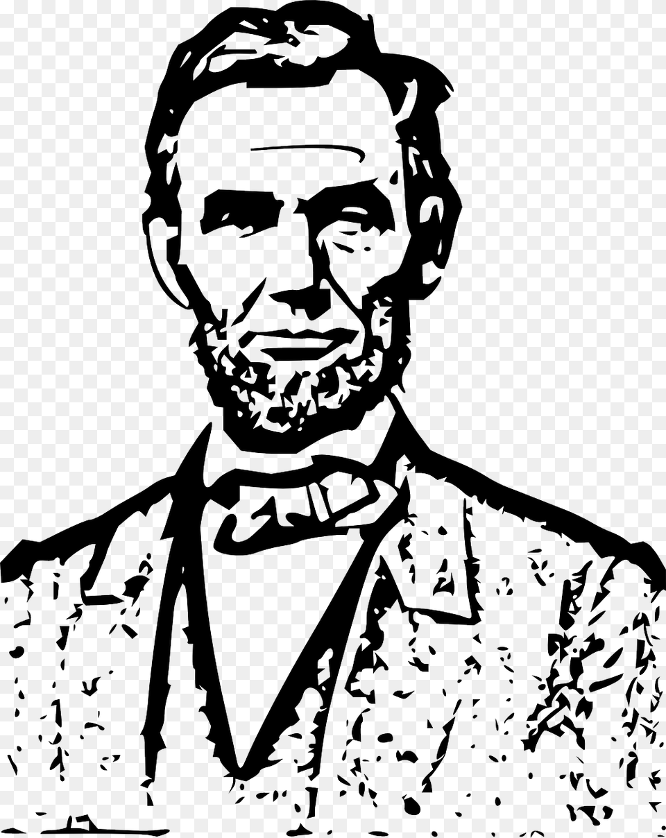 Abraham Lincoln, Stencil, Adult, Male, Man Free Png