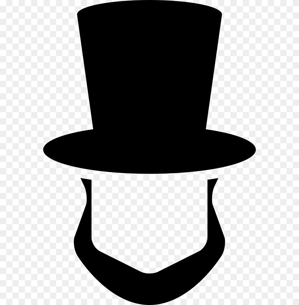 Abraham Lincoln Hat And Beard Shapes Icon Download, Clothing, Stencil Free Transparent Png