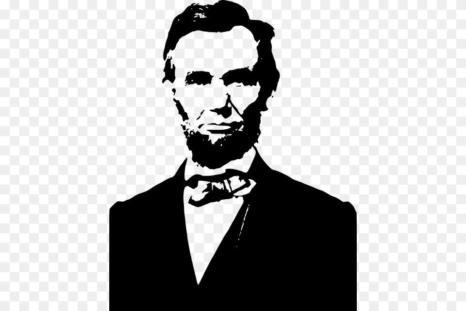 Abraham Lincoln Stencil, Gray Free Transparent Png