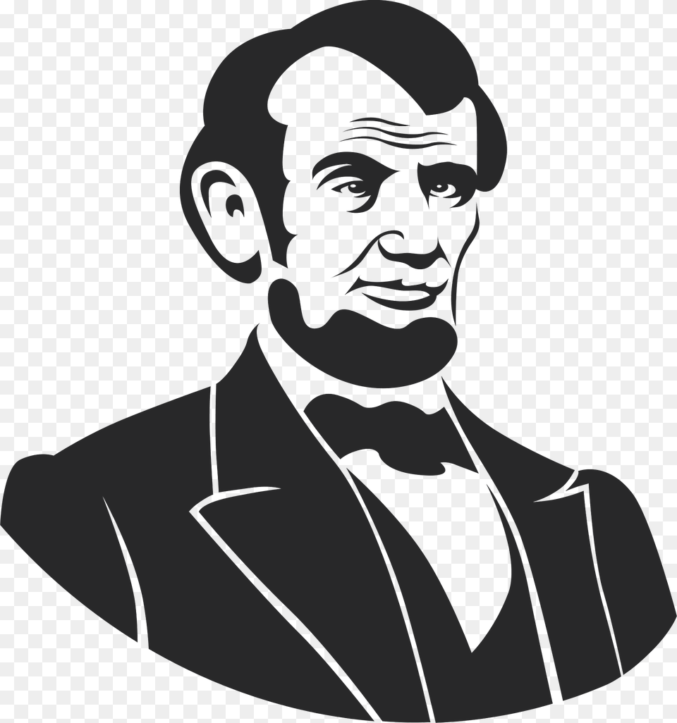 Abraham Lincoln Stencil Clipart, Portrait, Face, Photography, Head Free Png