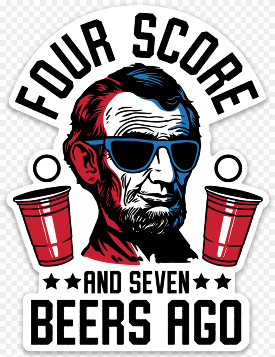 Abraham Lincoln Sticker Cup, Accessories, Sunglasses, Male, Person Free Png Download