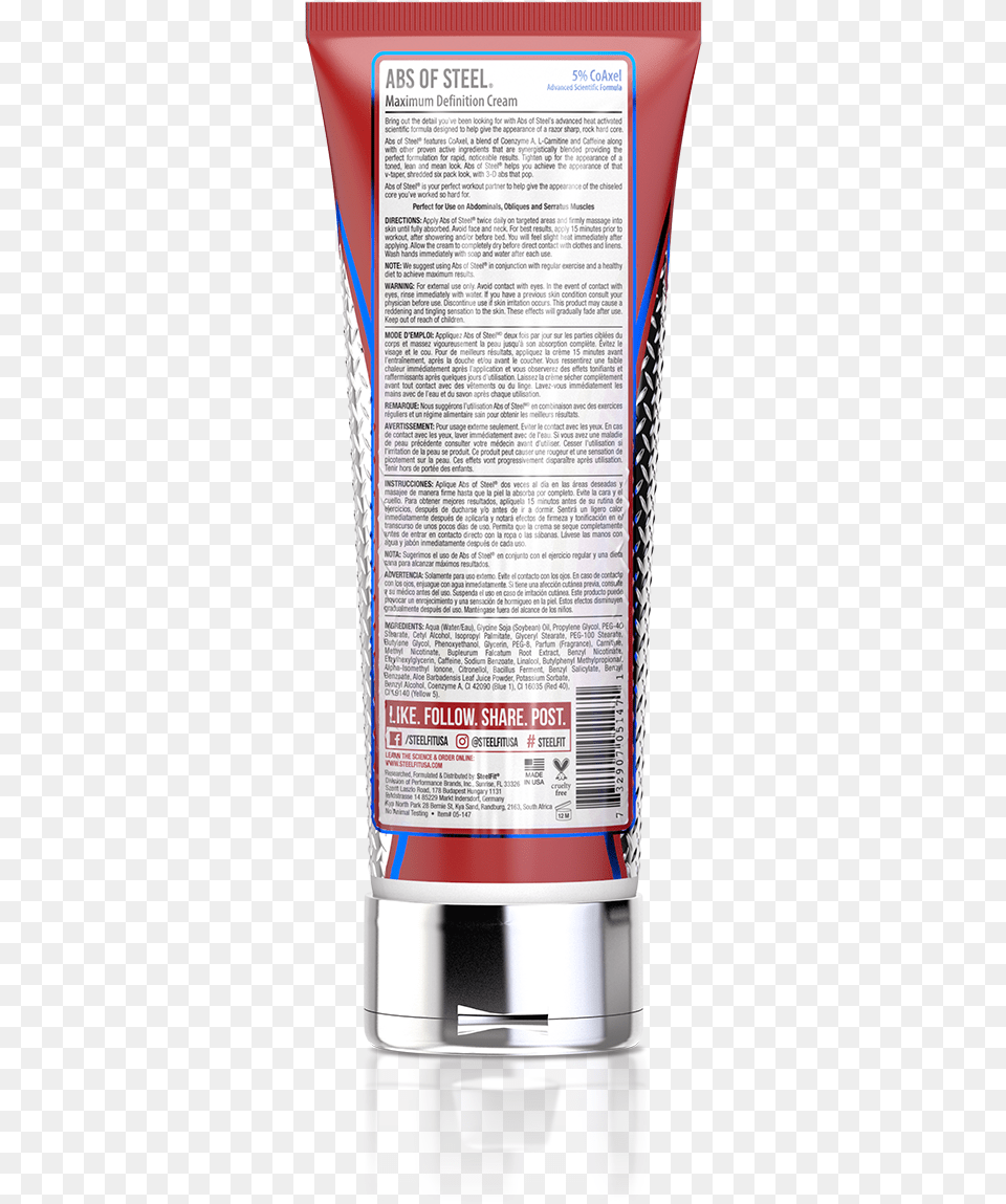 Abs Of Steel Cosmetics, Bottle, Sunscreen Free Transparent Png