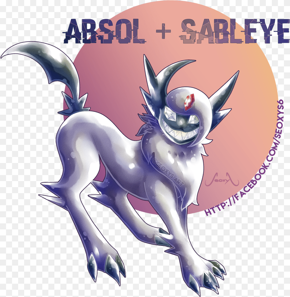 Absol Sableye For More Of My Pokmon Fusion Or Artworks Scary Pokemon Fusions, Book, Comics, Publication, Animal Free Transparent Png