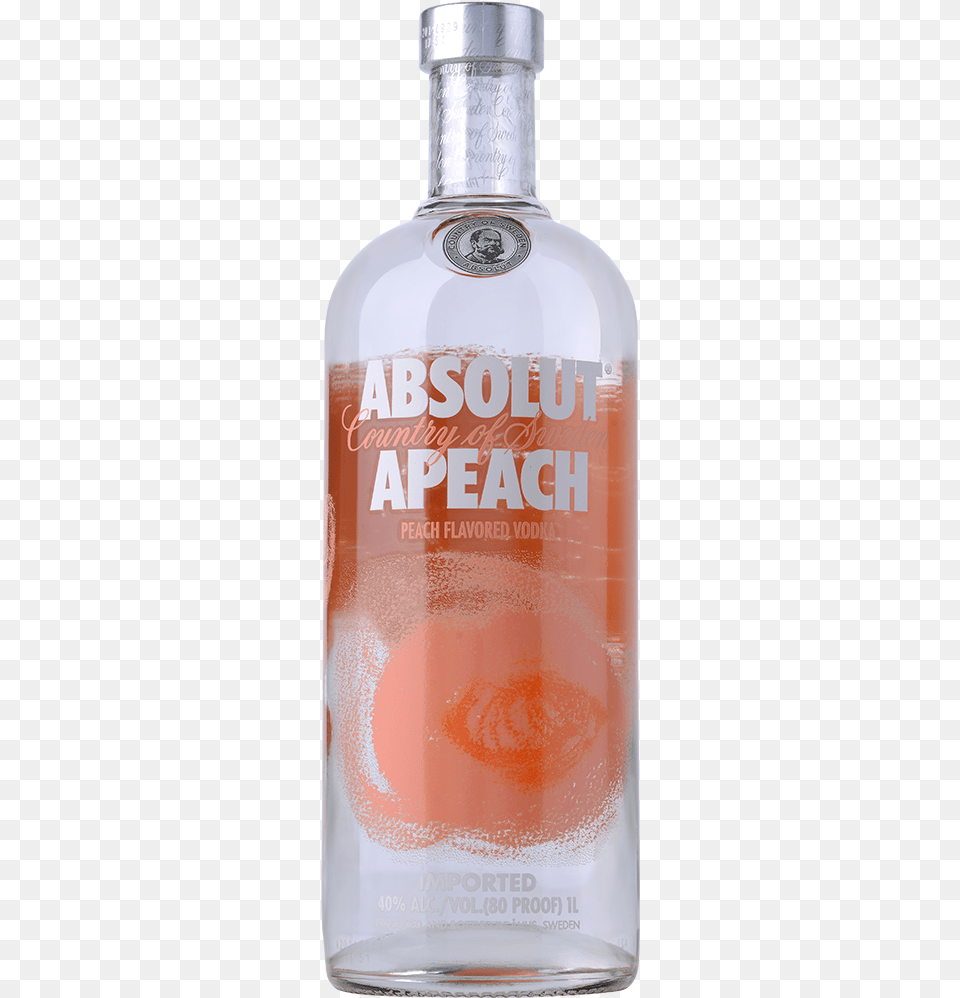 Absolut Apeach Vodka 1l Absolut Vodka, Alcohol, Beverage, Liquor, Gin Png Image