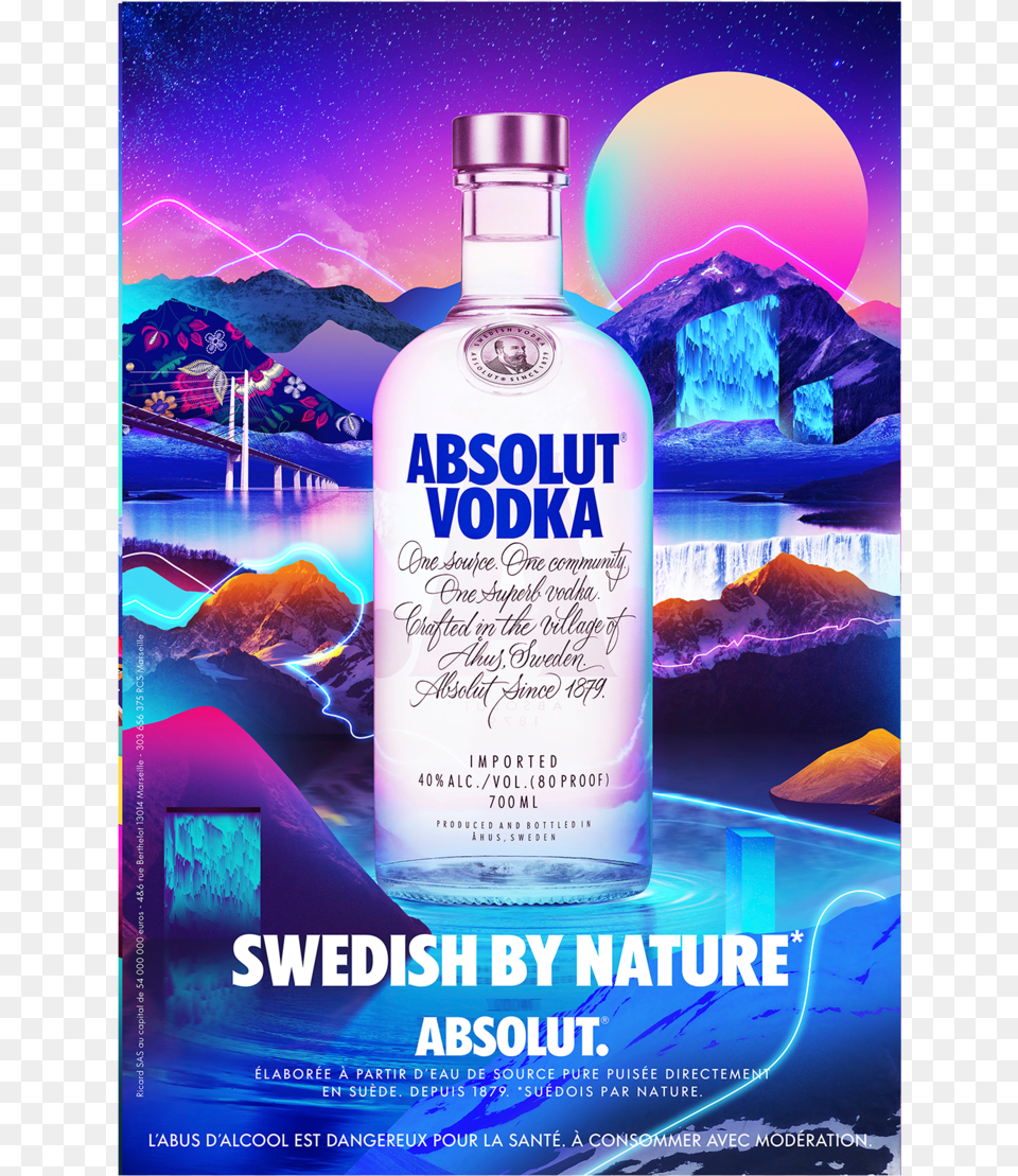 Absolut France Water Absolut Swedish By Nature, Alcohol, Beverage, Liquor, Advertisement Free Transparent Png