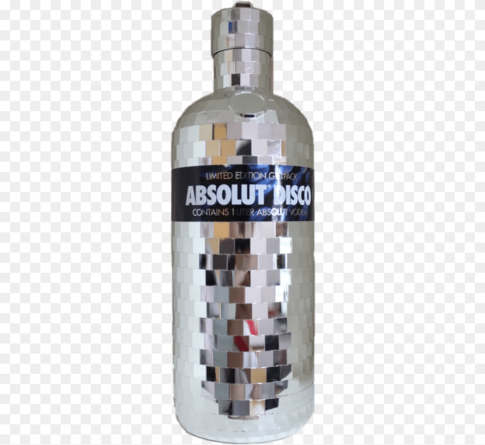 Absolut Vodka Disco Bottle, Alcohol, Beverage, Liquor, Cosmetics Png Image