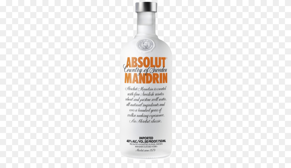 Absolut Vodka Mandrin Flavour 750ml Absolut Mandrin Flavoured Vodka, Alcohol, Beverage, Liquor, Bottle Free Png
