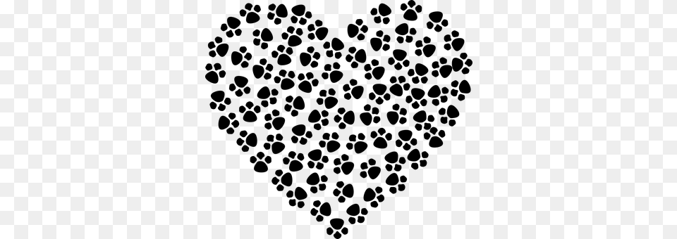 Abstract Animal Art Canine Cat Dog Paw Print Heart Clipart, Gray Png Image