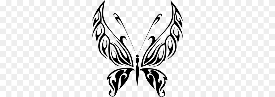 Abstract Animal Black Butterfly Pixaby, Gray Free Png Download