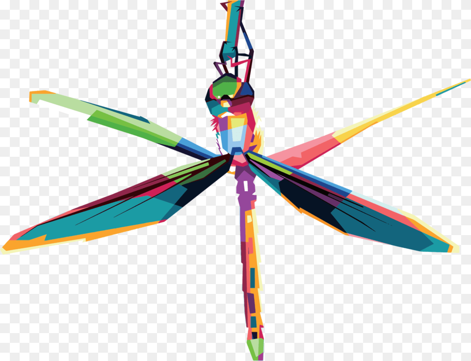 Abstract Art Dragonfly Geometry Animal, Insect, Invertebrate, Aircraft, Airplane Png Image