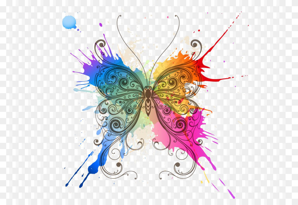 Abstract Art Picture Effet Papillon, Floral Design, Graphics, Pattern, Animal Png