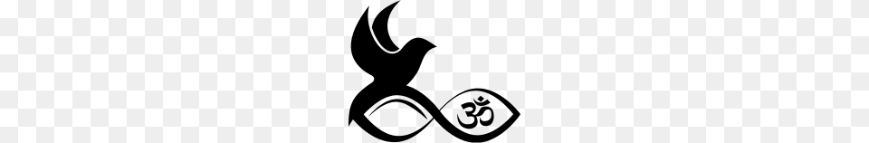 Abstract Bird On Infinity Symbol With Om, Gray Free Png Download