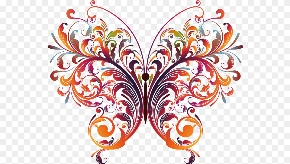 Abstract Butterfly, Art, Floral Design, Graphics, Pattern Png Image