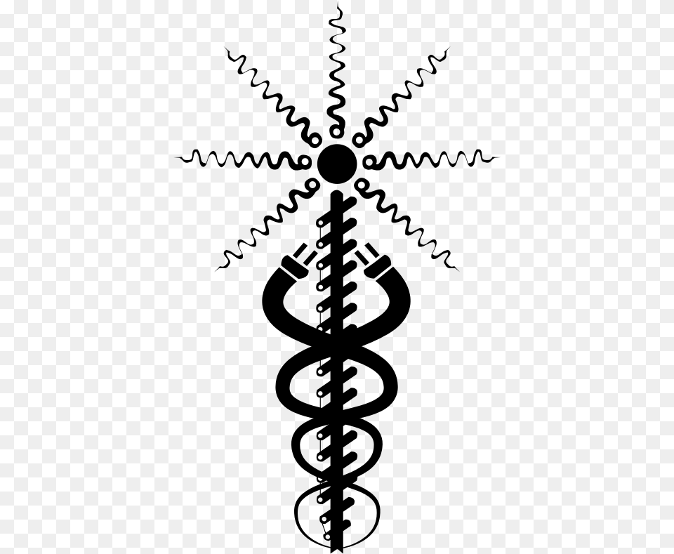 Abstract Caduceus Calligraphy, Gray Png Image