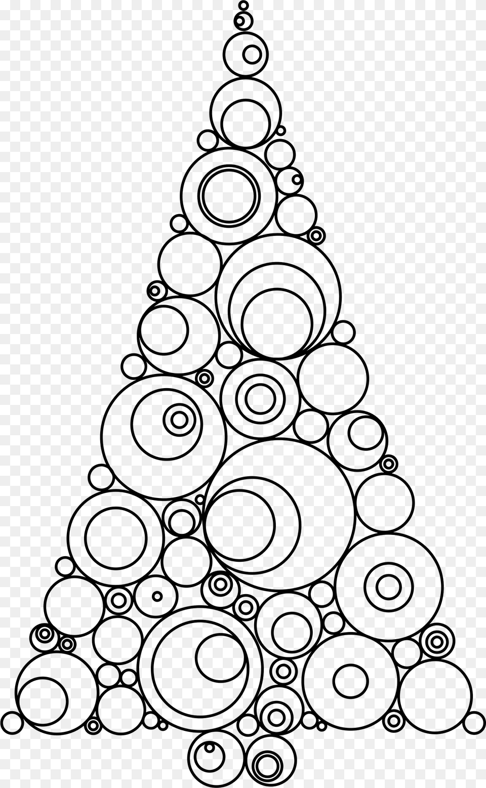 Abstract Christmas Tree Jpg Black And White Download Circles To A Christmas Tree, Gray Png Image