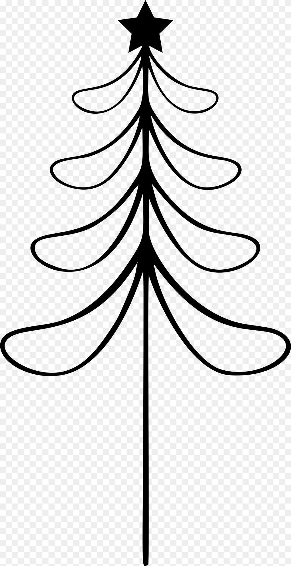 Abstract Christmas Tree Line Art 2 Clip Arts Line Art, Gray Free Transparent Png