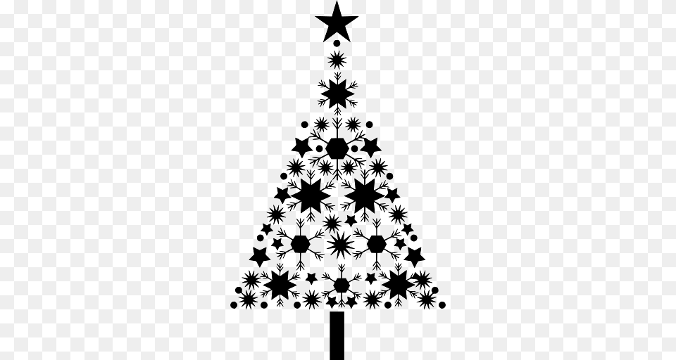 Abstract Christmas Tree With Snowflake Design, Plant, Christmas Decorations, Festival, Christmas Tree Free Png