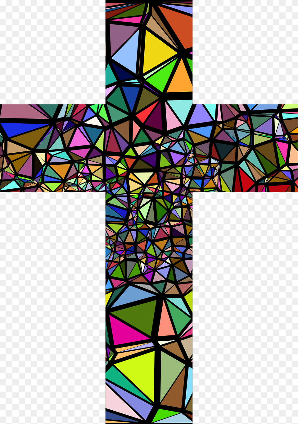 Abstract Clipart, Art, Stained Glass, Cross, Symbol Png