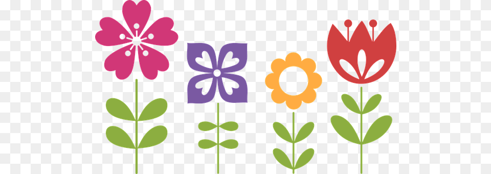 Abstract Colorful Decorative Floral Flower Four Flowers Clipart, Plant, Daisy, Petal, Art Free Transparent Png
