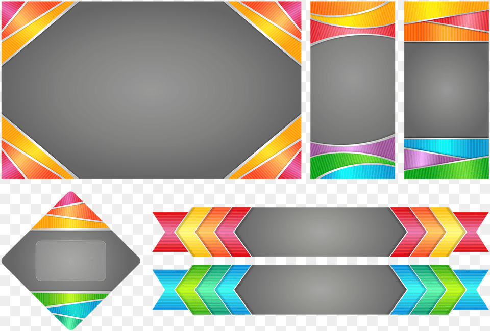 Abstract Colorful Frame Border, Art, Collage, Graphics, Lighting Free Png Download