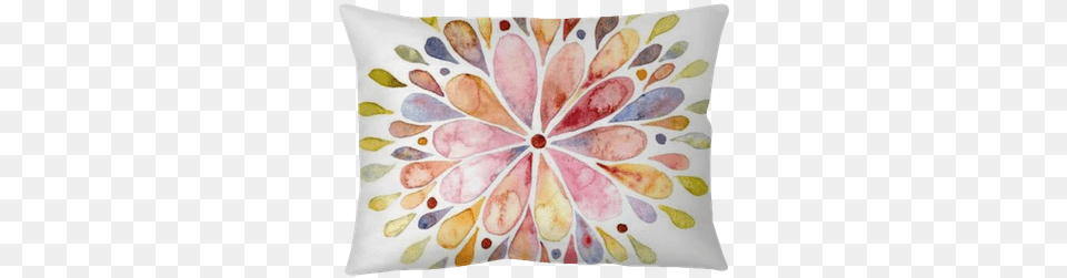 Abstract Colorful Watercolor Sun Throw Pillow Pixers Carbothello Pastel Pencils, Cushion, Home Decor Png Image