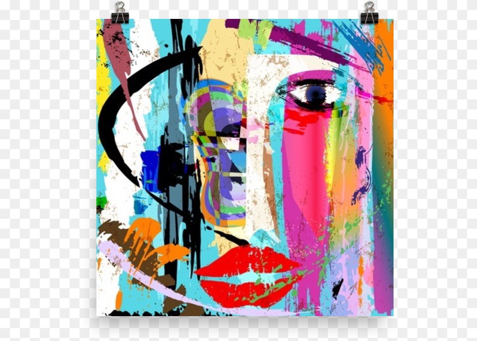 Abstract Face Painting Art Print Art Print Artwork Painting Abstract Art Faces, Collage, Modern Art, Person, Head Free Transparent Png