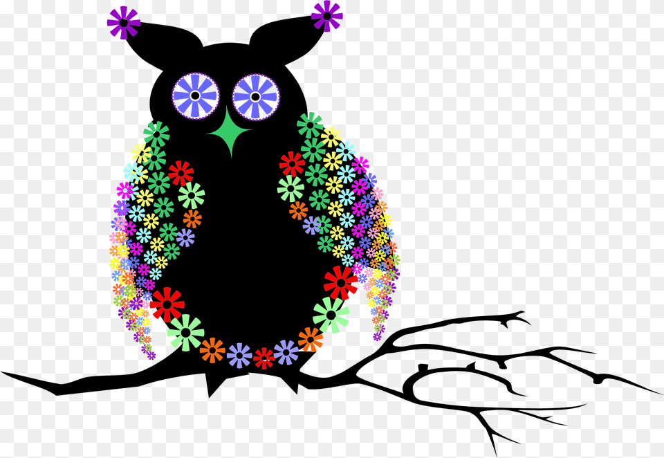 Abstract Floral Owl Vector Clipart Image, Art, Graphics, Floral Design, Pattern Free Transparent Png
