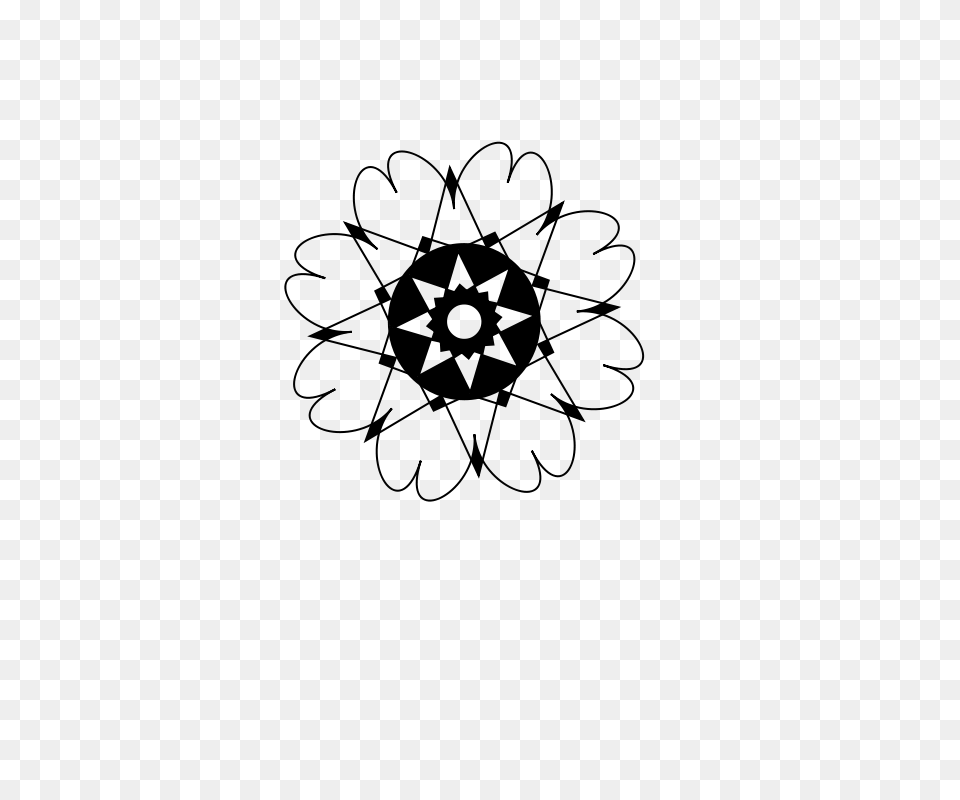 Abstract Flower, Gray Free Png